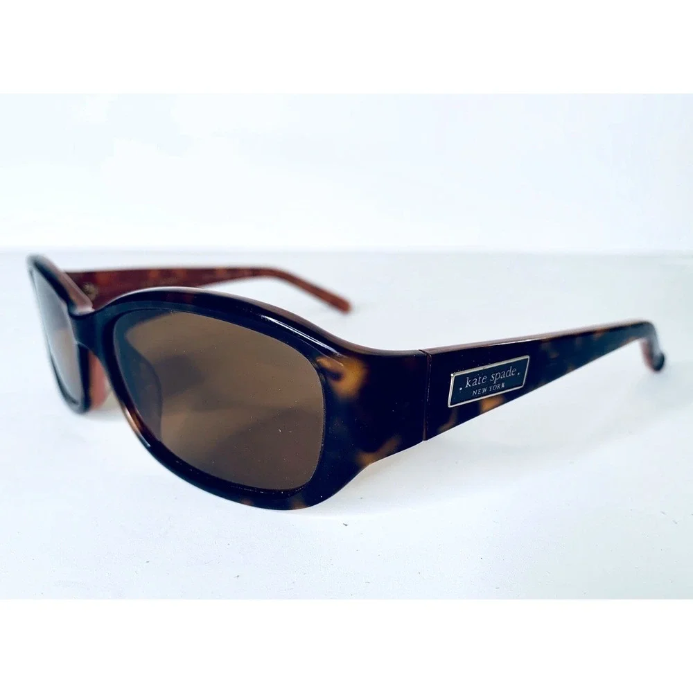 Kate Spade NY Clear Brown Frame w Leopard Temples Sunglasses Italy 54 17 120
